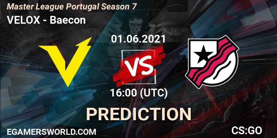 VELOX vs Baecon: Match Prediction. 01.06.21, CS2 (CS:GO), Master League Portugal Season 7