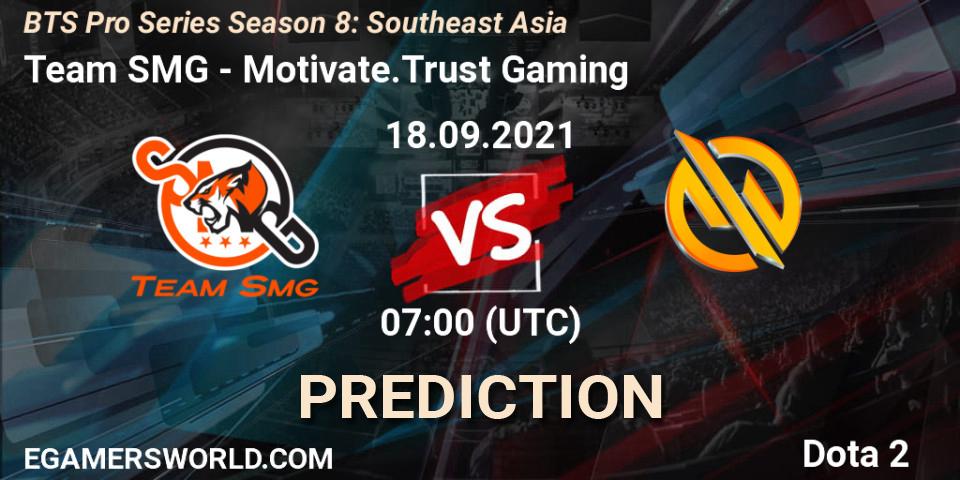 Team SMG vs Motivate.Trust Gaming: Match Prediction. 12.09.2021 at 07:00, Dota 2, BTS Pro Series Season 8: Southeast Asia
