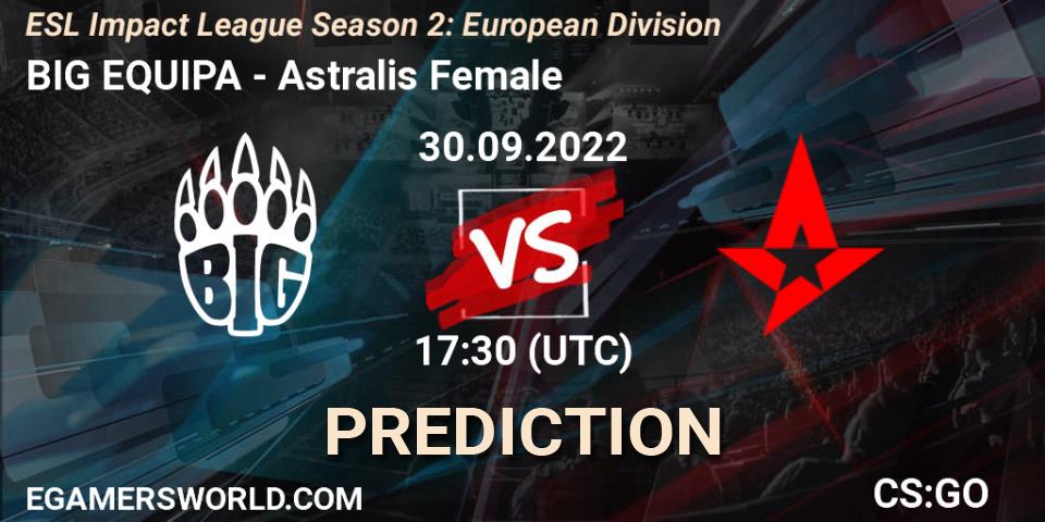 BIG EQUIPA vs Astralis Female: Match Prediction. 30.09.2022 at 17:30, Counter-Strike (CS2), ESL Impact League Season 2: European Division