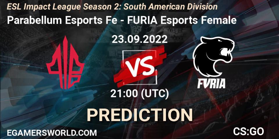 Parabellum Esports Fe vs FURIA Esports Female: Match Prediction. 23.09.22, CS2 (CS:GO), ESL Impact League Season 2: South American Division