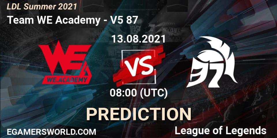 Team WE Academy vs V5 87: Match Prediction. 13.08.21, LoL, LDL Summer 2021