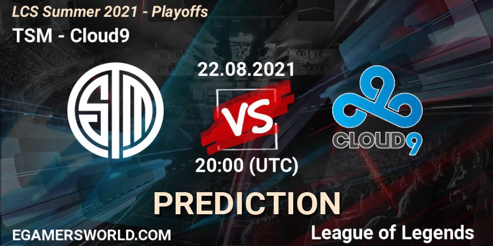 TSM vs Cloud9: Match Prediction. 22.08.2021 at 20:00, LoL, LCS Summer 2021 - Playoffs