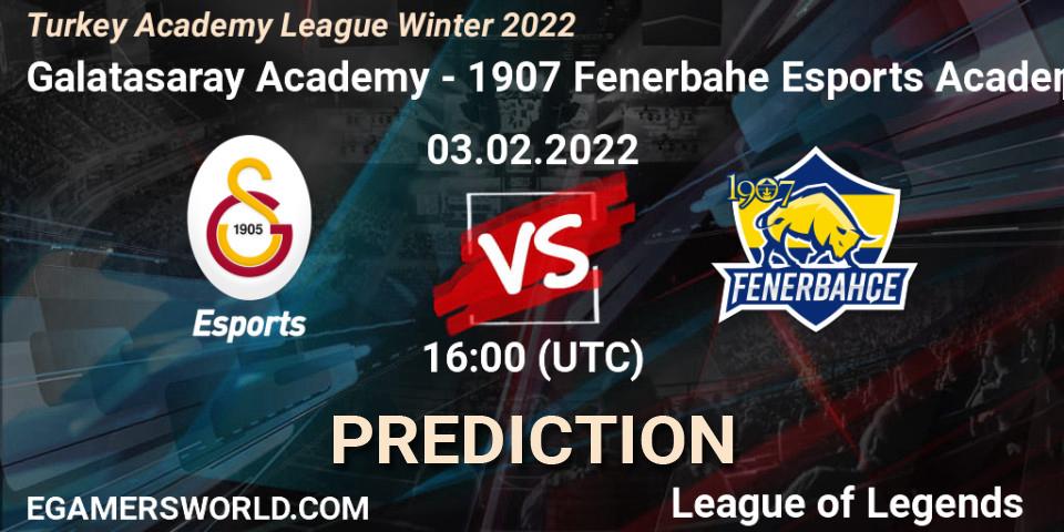 Galatasaray Academy vs 1907 Fenerbahçe Esports Academy: Match Prediction. 03.02.2022 at 16:00, LoL, Turkey Academy League Winter 2022