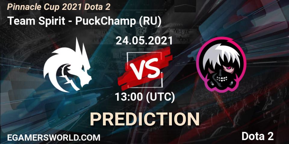 Team Spirit vs PuckChamp (RU): Match Prediction. 24.05.2021 at 13:00, Dota 2, Pinnacle Cup 2021 Dota 2