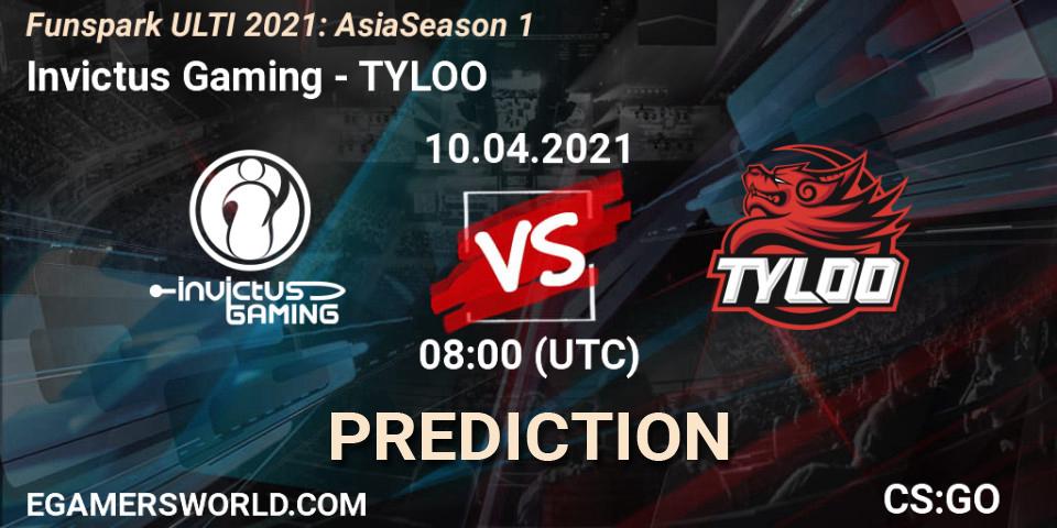 Invictus Gaming vs TYLOO: Match Prediction. 10.04.2021 at 09:00, Counter-Strike (CS2), Funspark ULTI 2021: Asia Season 1