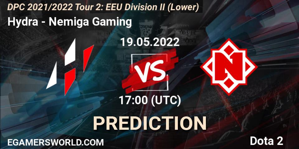 Hydra vs Nemiga Gaming: Match Prediction. 19.05.22, Dota 2, DPC 2021/2022 Tour 2: EEU Division II (Lower)