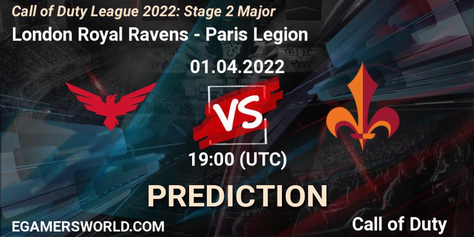 London Royal Ravens vs Paris Legion: Match Prediction. 01.04.2022 at 19:00, Call of Duty, Call of Duty League 2022: Stage 2 Major