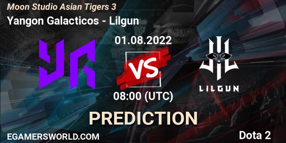 Yangon Galacticos vs Lilgun: Match Prediction. 01.08.2022 at 08:05, Dota 2, Moon Studio Asian Tigers 3