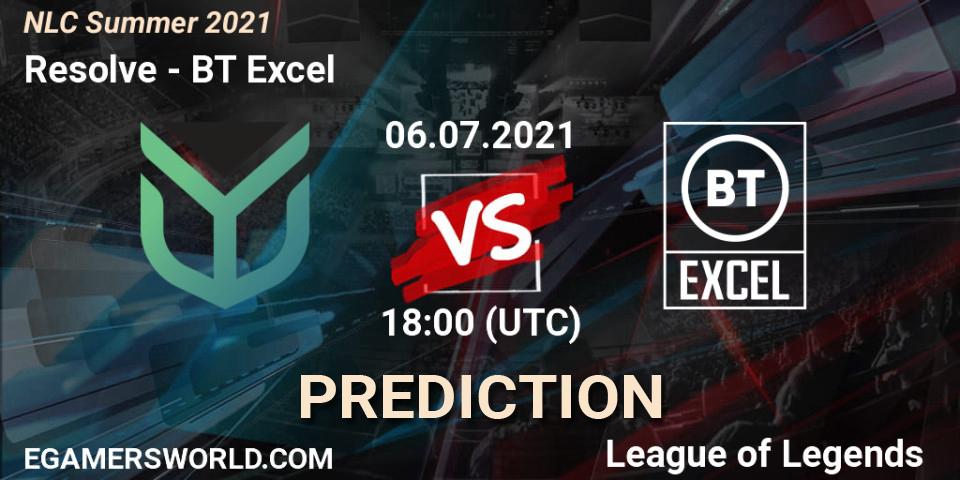 Resolve vs BT Excel: Match Prediction. 06.07.21, LoL, NLC Summer 2021