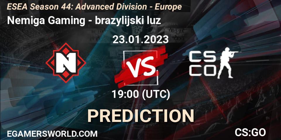 Nemiga Gaming vs Singularity: Match Prediction. 23.01.23, CS2 (CS:GO), ESEA Season 44: Advanced Division - Europe