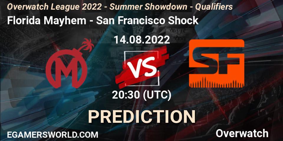 Florida Mayhem vs San Francisco Shock: Match Prediction. 14.08.2022 at 20:15, Overwatch, Overwatch League 2022 - Summer Showdown - Qualifiers