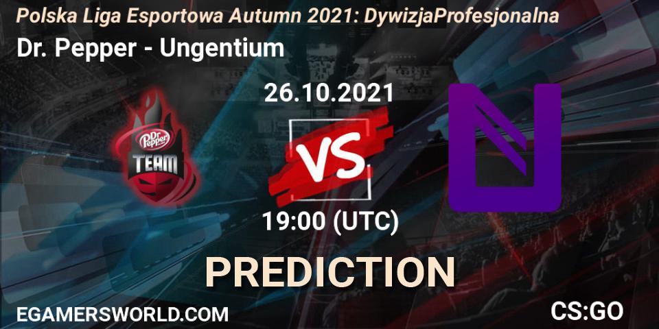 Dr. Pepper vs Ungentium: Match Prediction. 26.10.2021 at 19:00, Counter-Strike (CS2), Polska Liga Esportowa Autumn 2021: Dywizja Profesjonalna