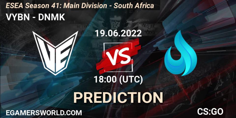 VYBN vs DNMK: Match Prediction. 19.06.2022 at 18:00, Counter-Strike (CS2), ESEA Season 41: Main Division - South Africa
