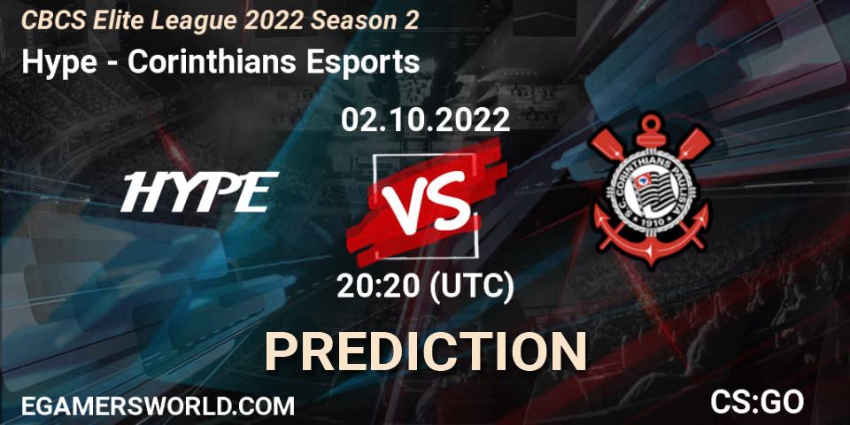 Hype vs Corinthians Esports: Match Prediction. 02.10.22, CS2 (CS:GO), CBCS Elite League 2022 Season 2