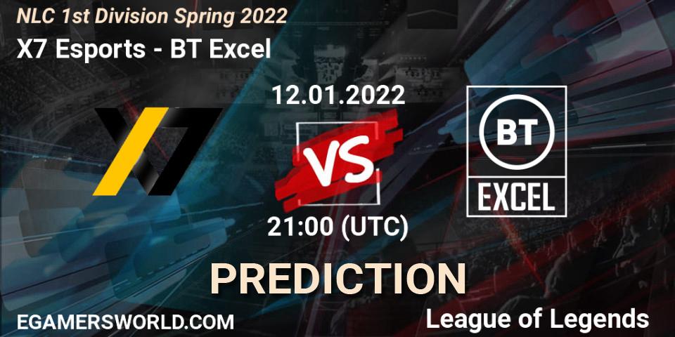 X7 Esports vs BT Excel: Match Prediction. 12.01.22, LoL, NLC 1st Division Spring 2022