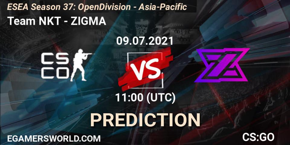 Team NKT vs ZIGMA: Match Prediction. 09.07.2021 at 11:00, Counter-Strike (CS2), ESEA Season 37: Open Division - Asia-Pacific
