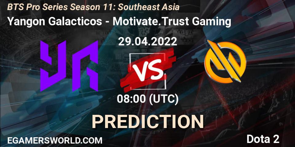 Yangon Galacticos vs Motivate.Trust Gaming: Match Prediction. 29.04.2022 at 08:16, Dota 2, BTS Pro Series Season 11: Southeast Asia
