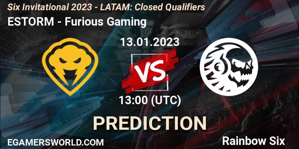 ESTORM vs Furious Gaming: Match Prediction. 13.01.2023 at 13:00, Rainbow Six, Six Invitational 2023 - LATAM: Closed Qualifiers