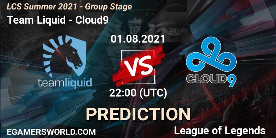 Team Liquid vs Cloud9: Match Prediction. 01.08.21, LoL, LCS Summer 2021 - Group Stage