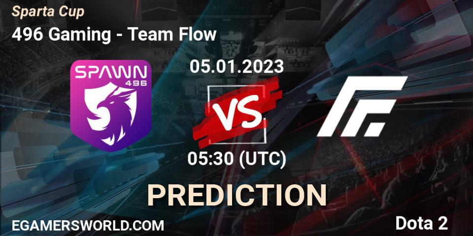 496 Gaming vs Team Flow: Match Prediction. 05.01.2023 at 05:50, Dota 2, Sparta Cup