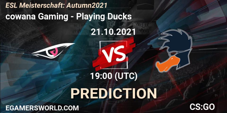 cowana Gaming vs Playing Ducks: Match Prediction. 21.10.21, CS2 (CS:GO), ESL Meisterschaft: Autumn 2021