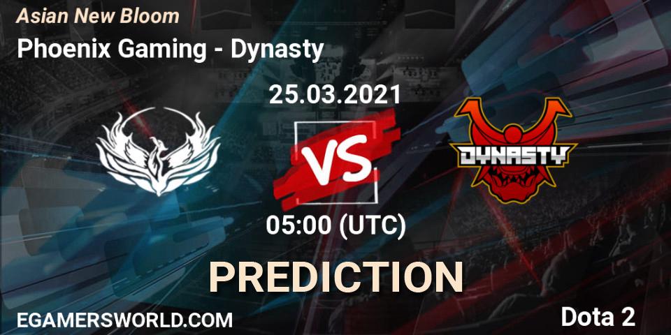 Phoenix Gaming vs Dynasty: Match Prediction. 25.03.2021 at 05:36, Dota 2, Asian New Bloom