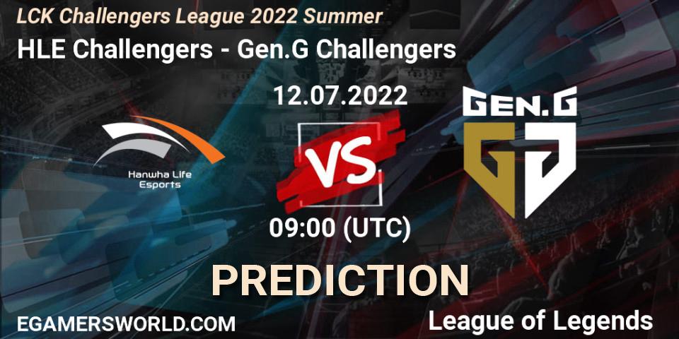 HLE Challengers vs Gen.G Challengers: Match Prediction. 12.07.2022 at 09:00, LoL, LCK Challengers League 2022 Summer