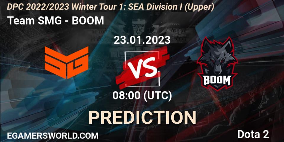 Team SMG vs BOOM: Match Prediction. 23.01.23, Dota 2, DPC 2022/2023 Winter Tour 1: SEA Division I (Upper)