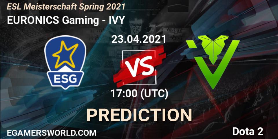 EURONICS Gaming vs IVY: Match Prediction. 23.04.2021 at 17:02, Dota 2, ESL Meisterschaft Spring 2021