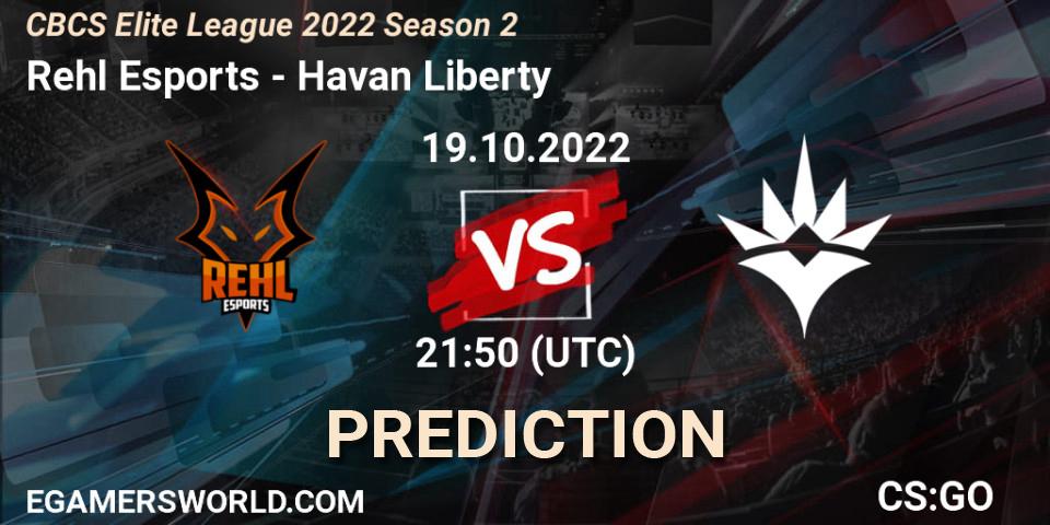 Rehl Esports vs Havan Liberty: Match Prediction. 19.10.22, CS2 (CS:GO), CBCS Elite League 2022 Season 2