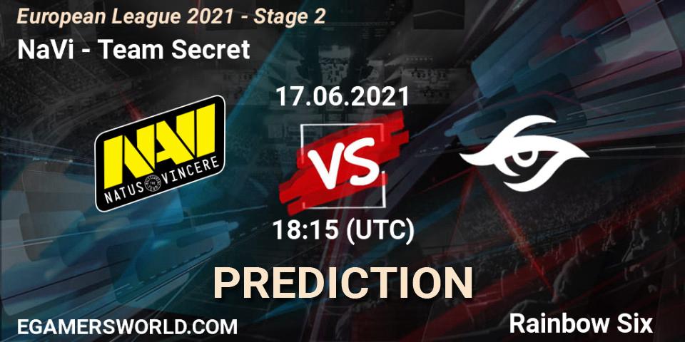 NaVi vs Team Secret: Match Prediction. 17.06.21, Rainbow Six, European League 2021 - Stage 2