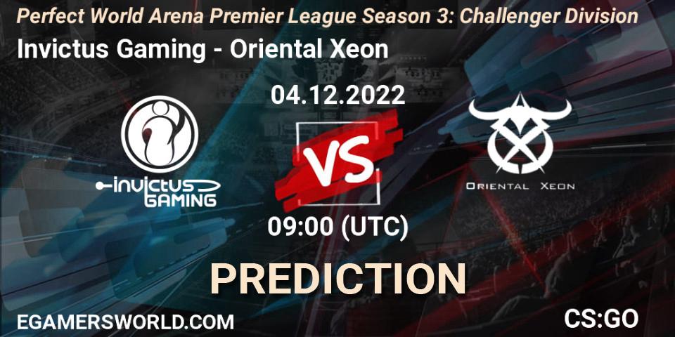 Invictus Gaming vs Oriental Xeon: Match Prediction. 04.12.22, CS2 (CS:GO), Perfect World Arena Premier League Season 3: Challenger Division