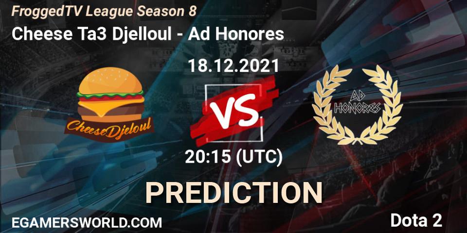 Cheese Ta3 Djelloul vs Ad Honores: Match Prediction. 18.12.2021 at 18:47, Dota 2, FroggedTV League Season 8
