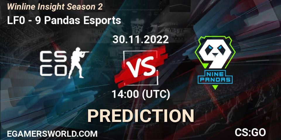 LF0 vs 9 Pandas Esports: Match Prediction. 30.11.22, CS2 (CS:GO), Winline Insight Season 2
