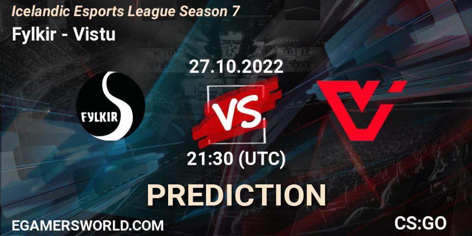Fylkir vs Viðstöðu: Match Prediction. 27.10.2022 at 21:30, Counter-Strike (CS2), Icelandic Esports League Season 7