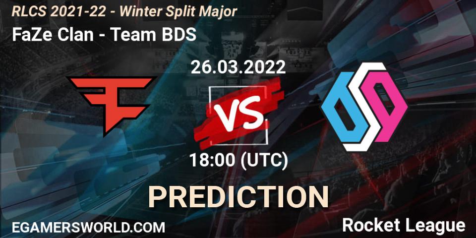 FaZe Clan vs Team BDS: Match Prediction. 26.03.22, Rocket League, RLCS 2021-22 - Winter Split Major