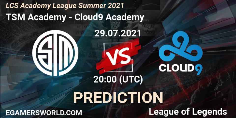 TSM Academy vs Cloud9 Academy: Match Prediction. 29.07.2021 at 20:00, LoL, LCS Academy League Summer 2021