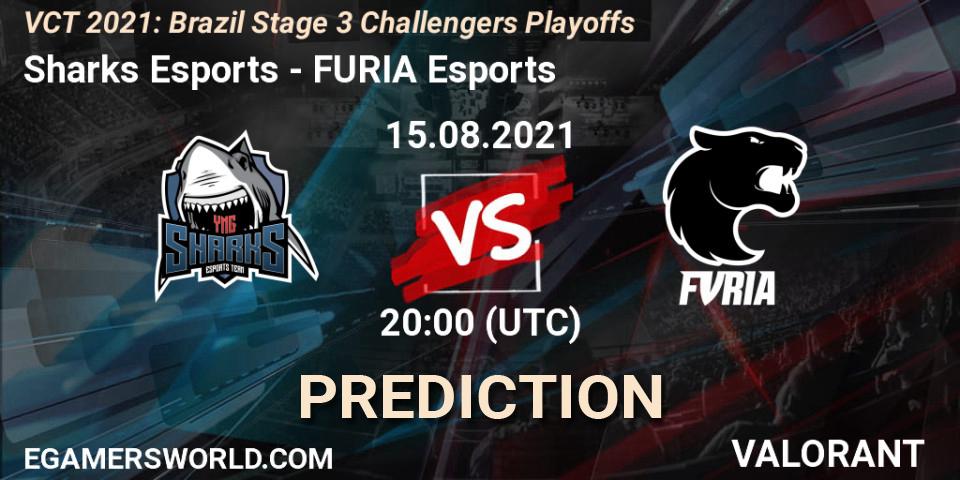 Sharks Esports vs FURIA Esports: Match Prediction. 15.08.2021 at 20:00, VALORANT, VCT 2021: Brazil Stage 3 Challengers Playoffs