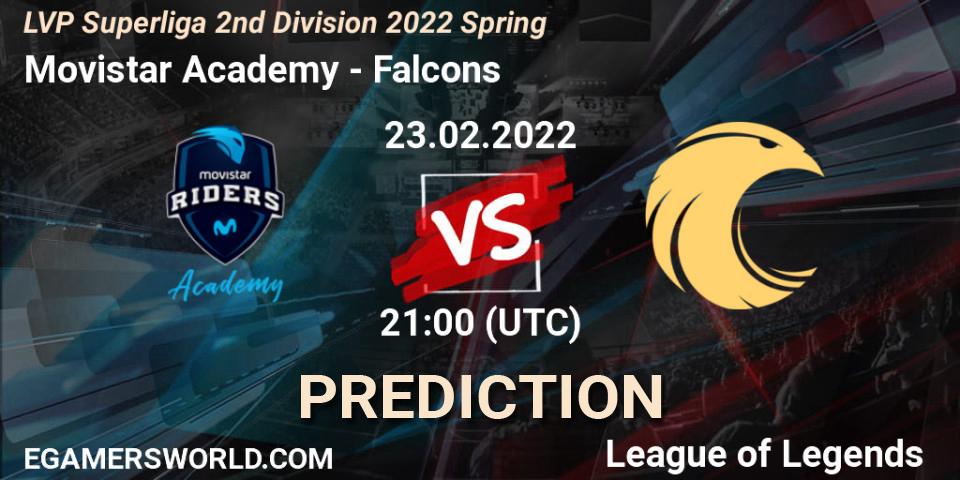 Movistar Academy vs Falcons: Match Prediction. 23.02.2022 at 17:00, LoL, LVP Superliga 2nd Division 2022 Spring