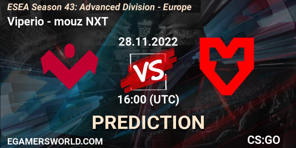 Viperio vs mouz NXT: Match Prediction. 28.11.2022 at 16:00, Counter-Strike (CS2), ESEA Season 43: Advanced Division - Europe