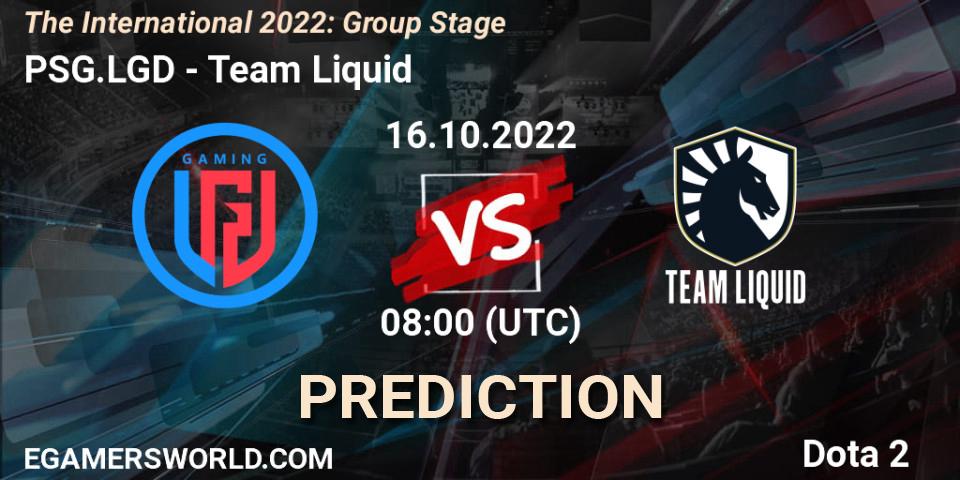PSG.LGD vs Team Liquid: Match Prediction. 16.10.2022 at 08:54, Dota 2, The International 2022: Group Stage