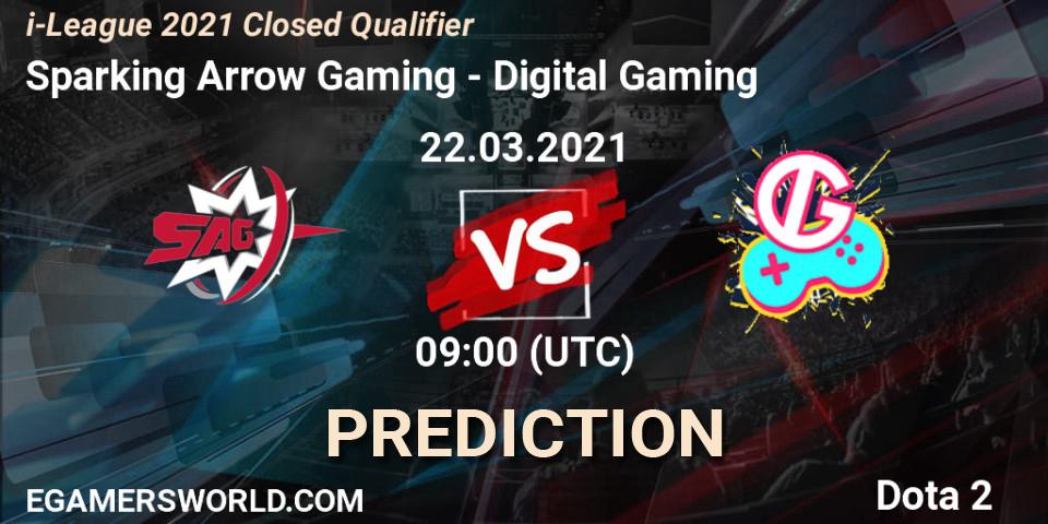 Sparking Arrow Gaming vs Digital Gaming: Match Prediction. 22.03.2021 at 09:11, Dota 2, i-League 2021 Closed Qualifier