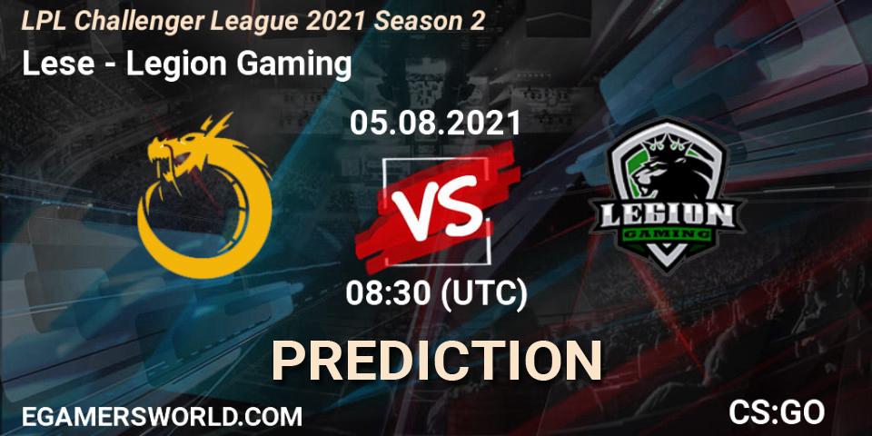 Lese vs Legion Gaming: Match Prediction. 05.08.2021 at 08:30, Counter-Strike (CS2), LPL Challenger League 2021 Season 2