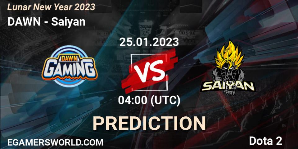 DAWN vs Saiyan: Match Prediction. 25.01.23, Dota 2, Lunar New Year 2023