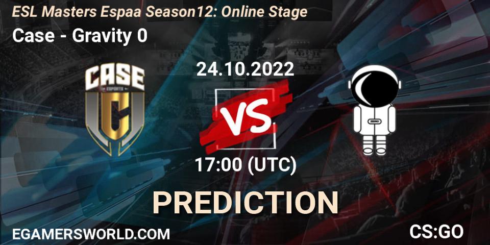Case vs Gravity 0: Match Prediction. 24.10.2022 at 17:00, Counter-Strike (CS2), ESL Masters España Season 12: Online Stage