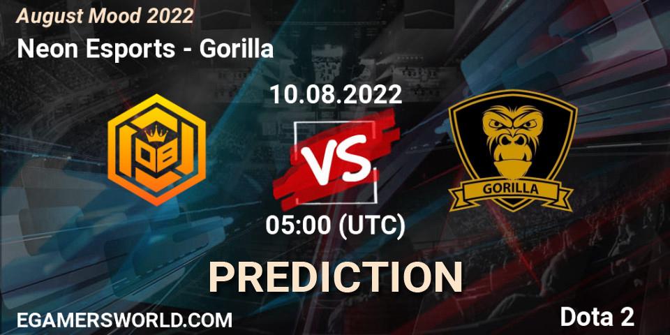Neon Esports vs Gorilla: Match Prediction. 10.08.2022 at 05:09, Dota 2, August Mood 2022