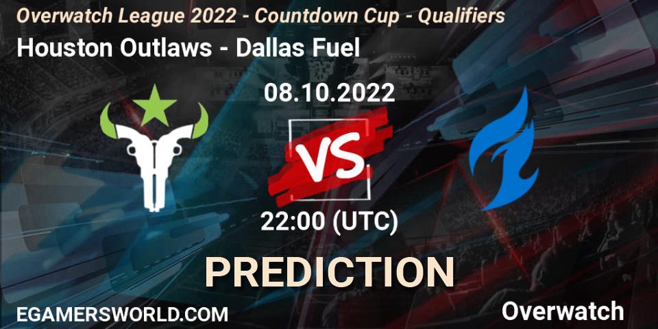 Houston Outlaws vs Dallas Fuel: Match Prediction. 08.10.2022 at 22:45, Overwatch, Overwatch League 2022 - Countdown Cup - Qualifiers