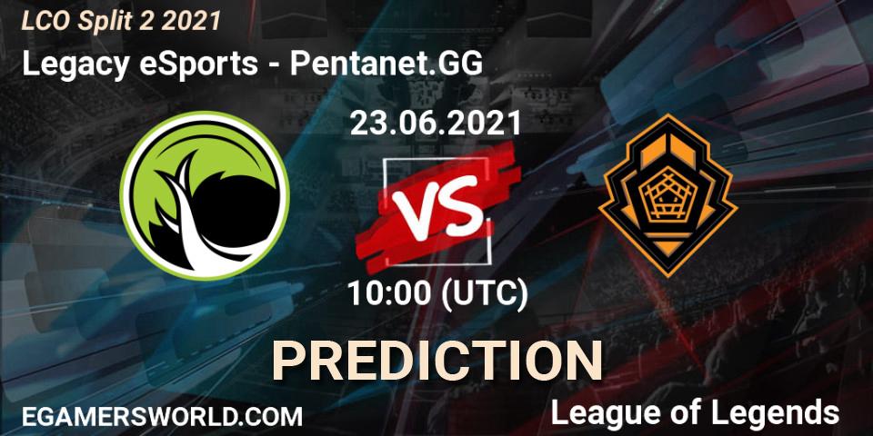 Legacy eSports vs Pentanet.GG: Match Prediction. 23.06.2021 at 10:00, LoL, LCO Split 2 2021