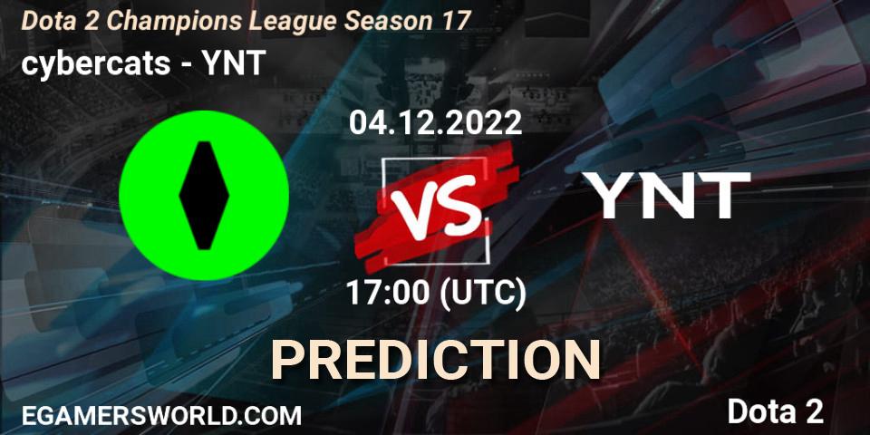 cybercats vs YNT: Match Prediction. 04.12.22, Dota 2, Dota 2 Champions League Season 17