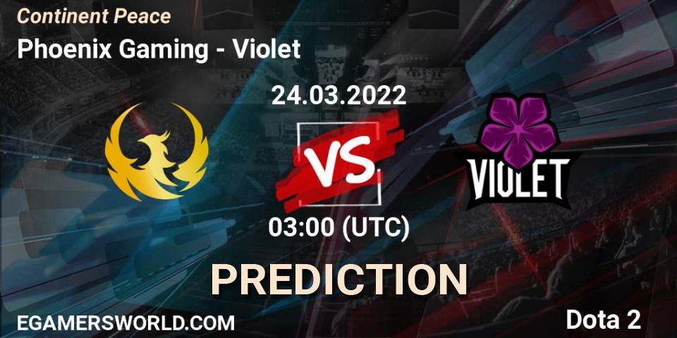 Phoenix Gaming vs Violet: Match Prediction. 24.03.2022 at 03:30, Dota 2, Continent Peace